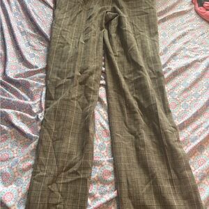 Classic Brown Plaid Women's Trousers